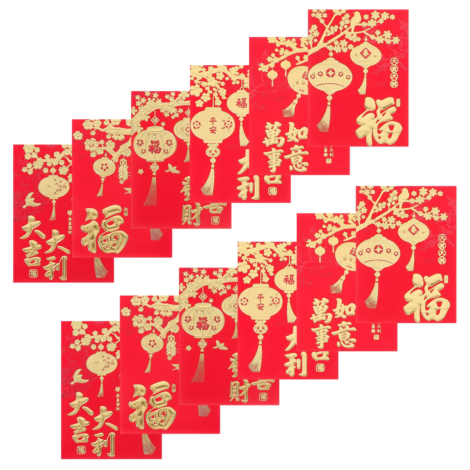 

48 шт. денежный конверт, китайский пакет денег, наполнительные конверты, красный, 2025 год, Новый год, Хунбао на свадьбу