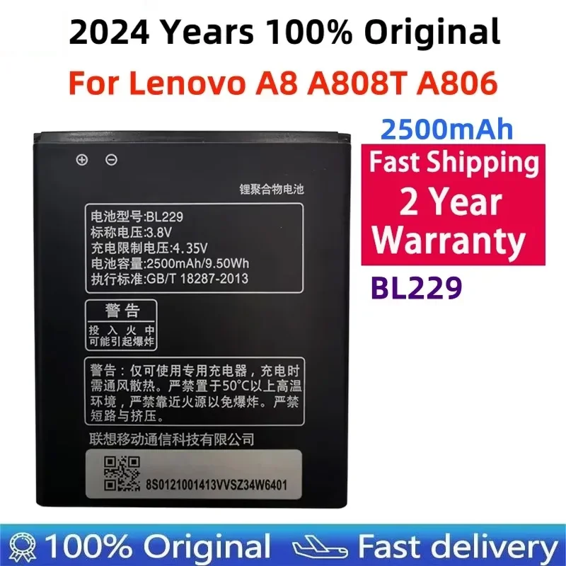 

100% Original Backup 2500mAh BL229 Mobile Phone Battery Batterie Batterij Bateria Use For Lenovo A8 A808T A806