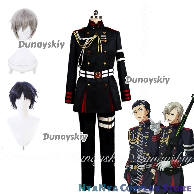 

Серафим конца Аниме Hiiragi Shinya Guren Ichinose Косплей с черной, красной боевой униформой Хэллоуин Косплей 코스 Luar все в комплекте