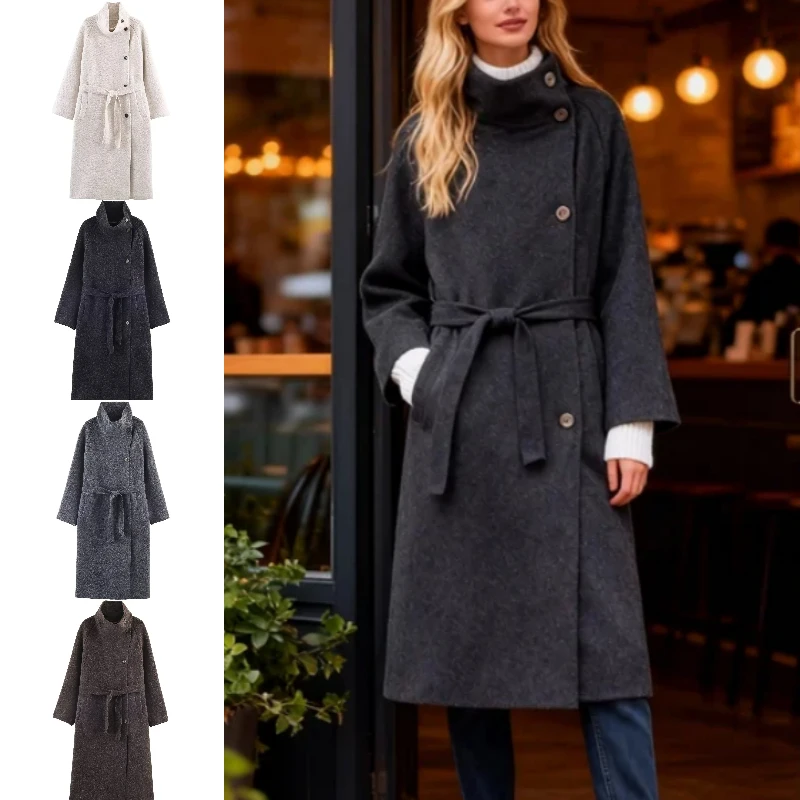 

Elegant Multi-Color Thickened Long Coat High-Street Style Autumn/Winter 2025 New Collection for Women
