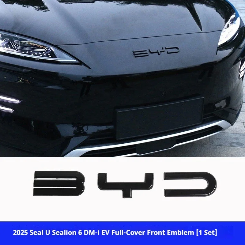 Car Black Front Badge Sticker Black Rear Emblem Black Warrior Car  Logo Suitable for BYD Seal U Hiace 6 DM-i EV Song PLUS