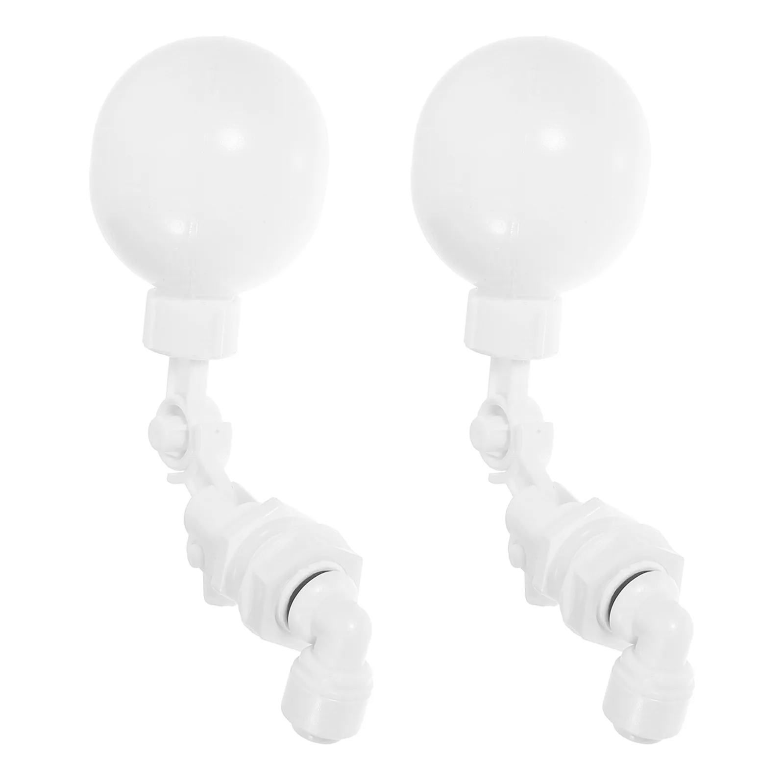 2Pcs Automatic Water Level Float Valve Water Level Controller White Plastic Quick Connect Valve for Coolers Dispensers Tanks