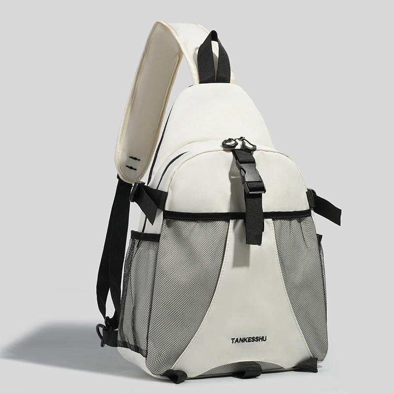 

Men Vintage Nylon Chest Bag Fashionable Casual Lightweight Daily Outing Commuting Adjustable Strap Crossbody Bag Shoulder Bag