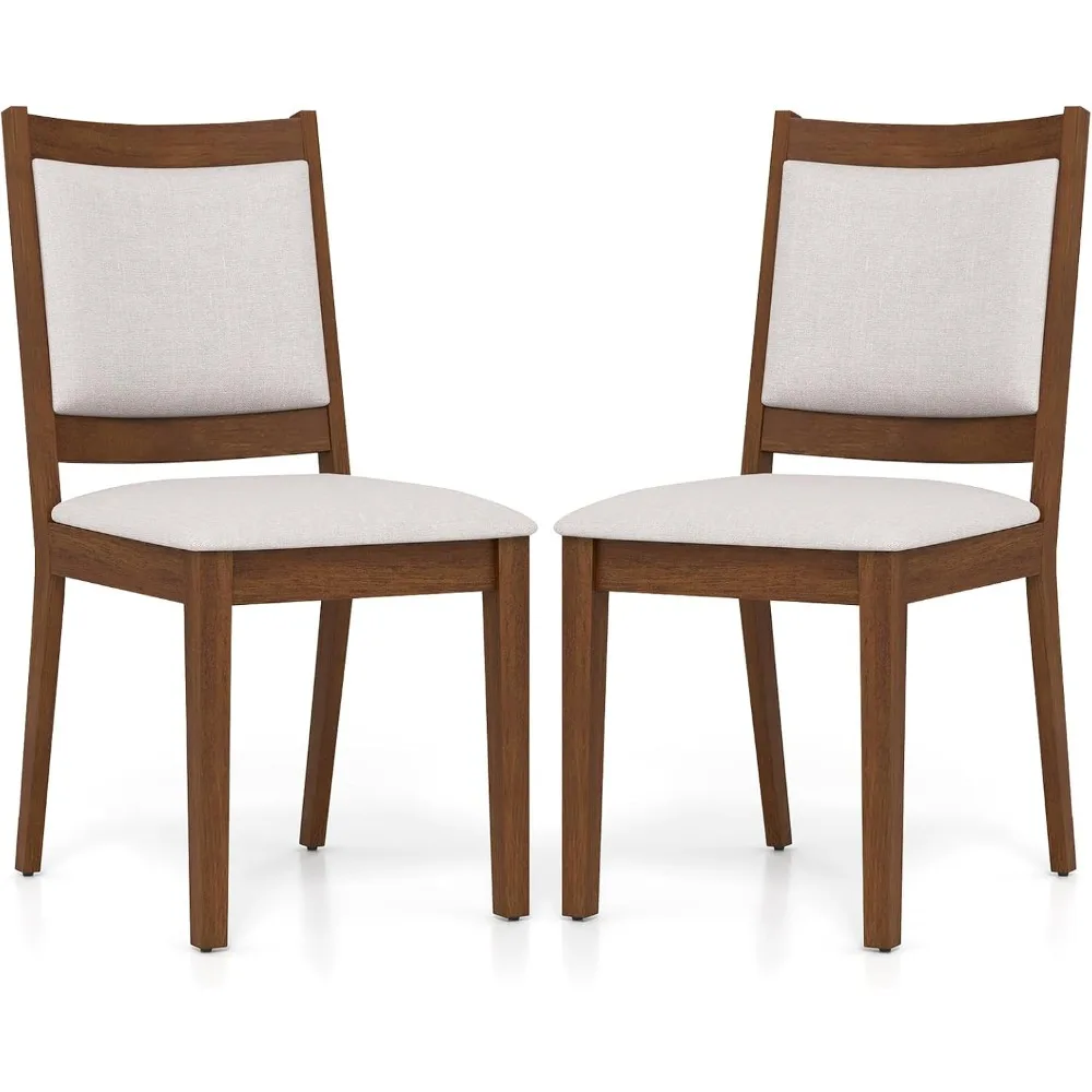 

Modern Farmhouse Kitchen Chairs with/Padded Backrest, Armless Wooden Accent Side Chairs for Dining Room, Living Room