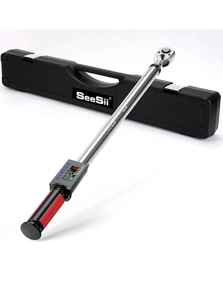 Seesii 1/2" 340N.m Digitaler Drehmomentschlüssel mit 2% Drehmomentgenauigkeit Elektrischer Drehmomentschlüssel mit 3 Einstellbaren Modi für Autopflege