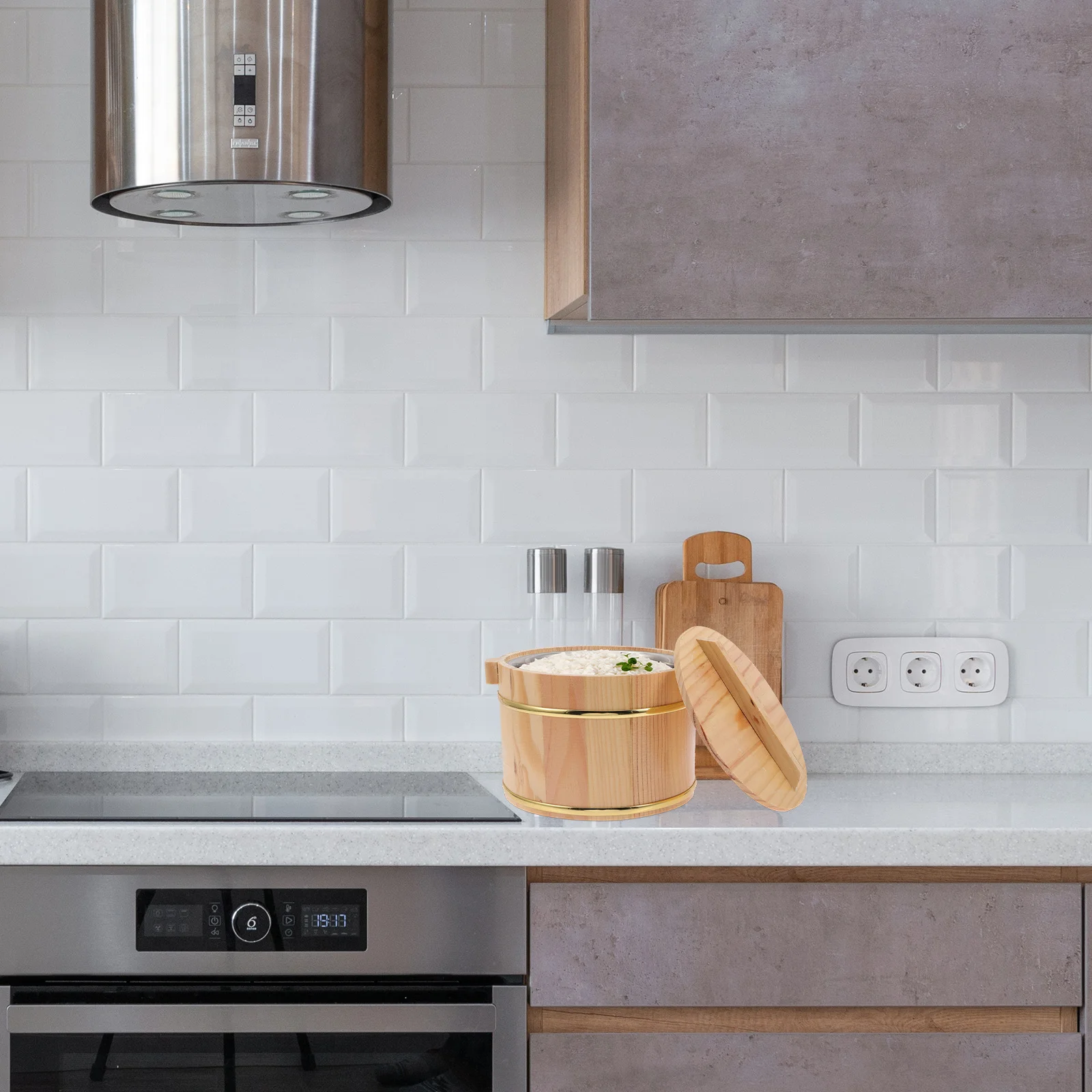 

1 комплект, многофункциональное ведро для риса с крышкой, удобная ручка для различных случаев, ведро для риса для дома, отеля, ресторана