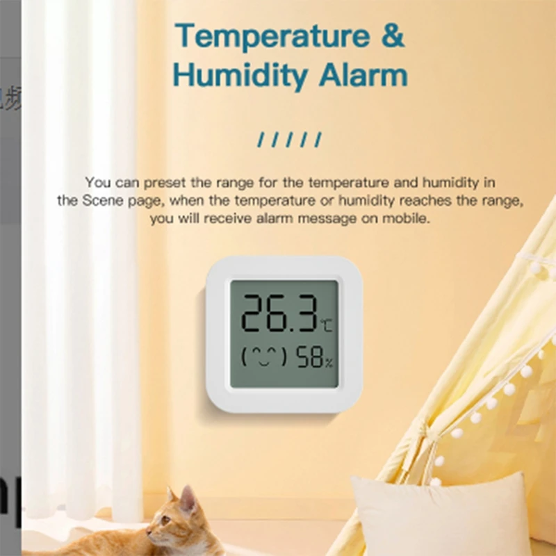 Sensor de umidade e temperatura full-tuya zigbee mini display digital lcd app controle remoto termômetro higrômetro