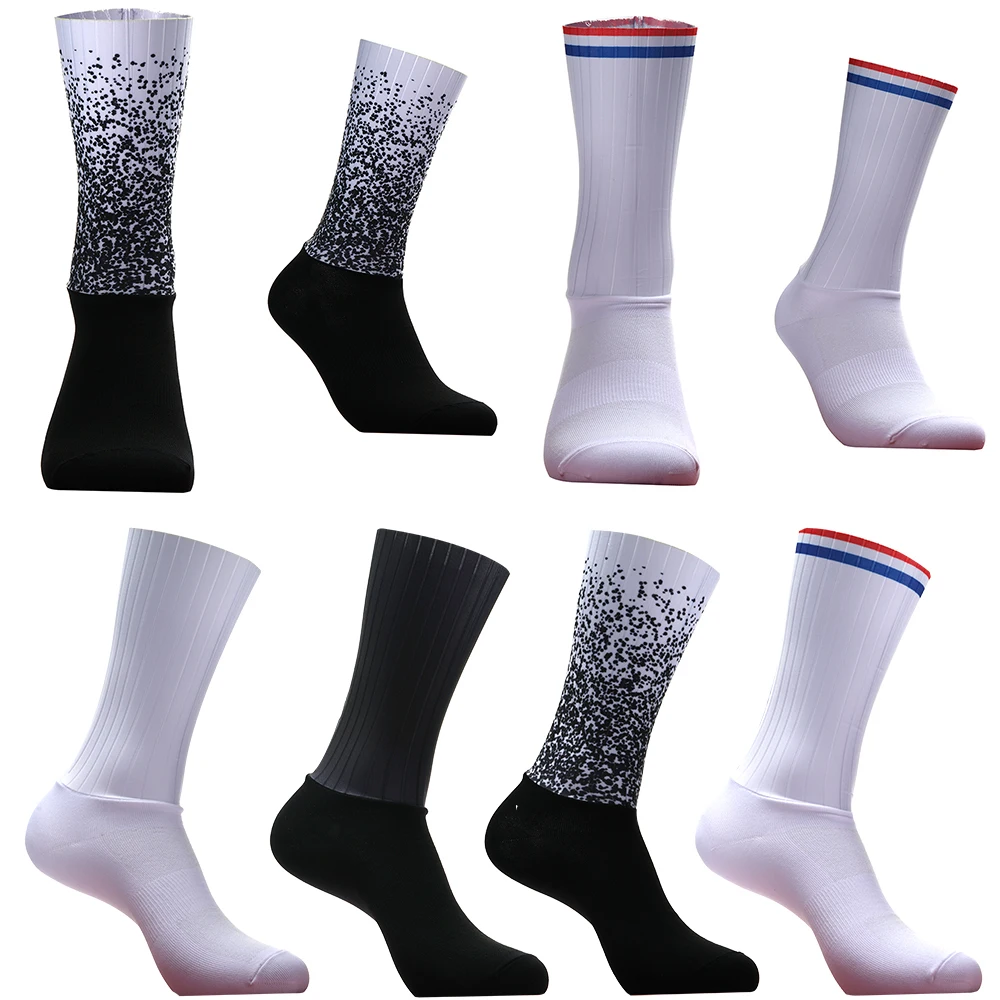 New 2023 Summer Breathable Cycling Socks Men Women Road Bike Anti Slip Silicone Seamless Aero Socks