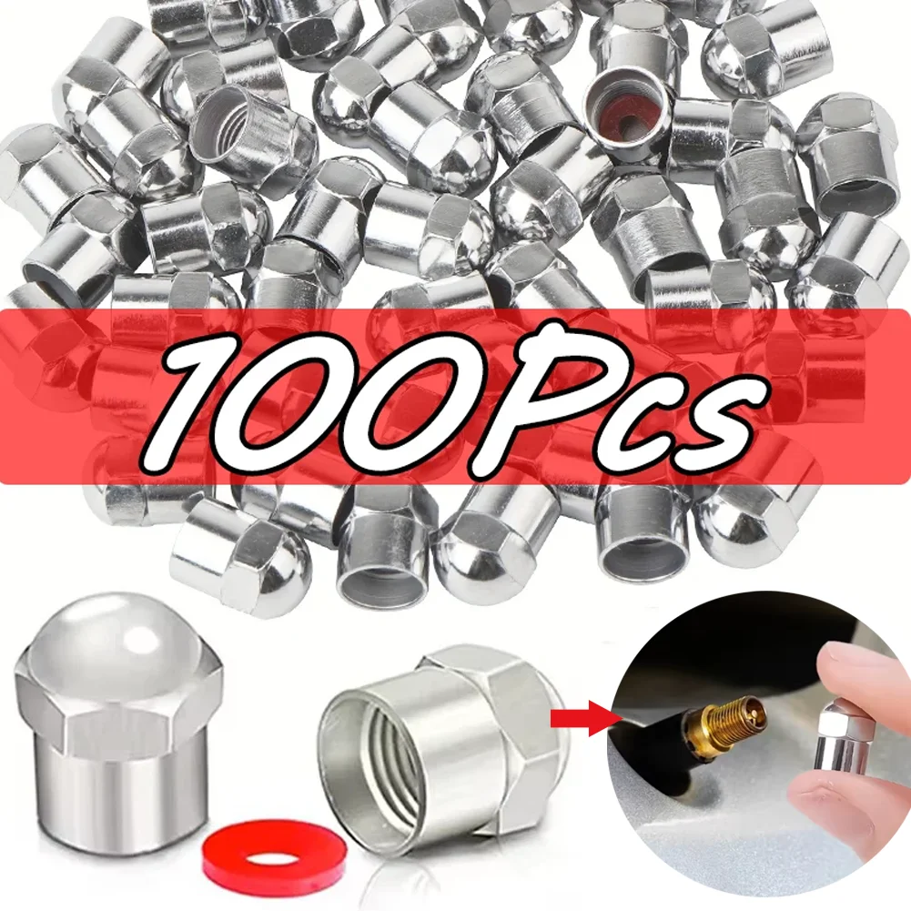 

100 шт. универсальные колпачки для штока клапана шин, автомобильные, мотоциклетные, велосипедные, внедорожники, грузовики, уплотнительное кольцо колеса, пылезащитные крышки клапанов, автомобильные аксессуары