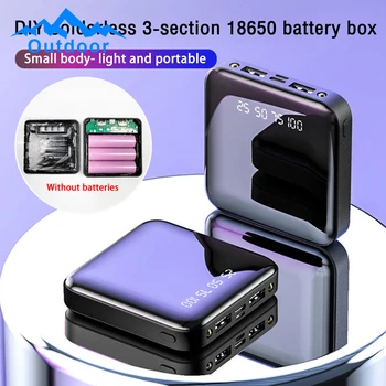 Caja de batería portátil 18650, Banco de energía con 3 ranuras, paquete de batería, Kit de caja de energía móvil, bricolaje, sin soldadura, 2 entradas, tipo C, 5V, 1A