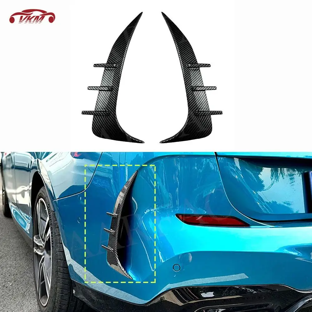 Rear Bumper Side Fins Canards Splitters Moulding Trim For BMW 2 Series F44 Gran Coupe 2020+ ABS Body Kits Car Accessories