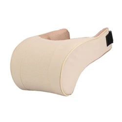 Universal Car Neck Pillow Memory Foam Pillows Neck Rest Seat Headrest Neck Support Adjustable Cushion Beige