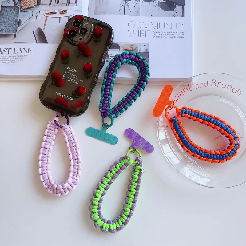 

Новый универсальный ремешок для мобильного телефона ручной работы на запястье, ручная веревка, короткая веревка, модный кулон для мобильного телефона