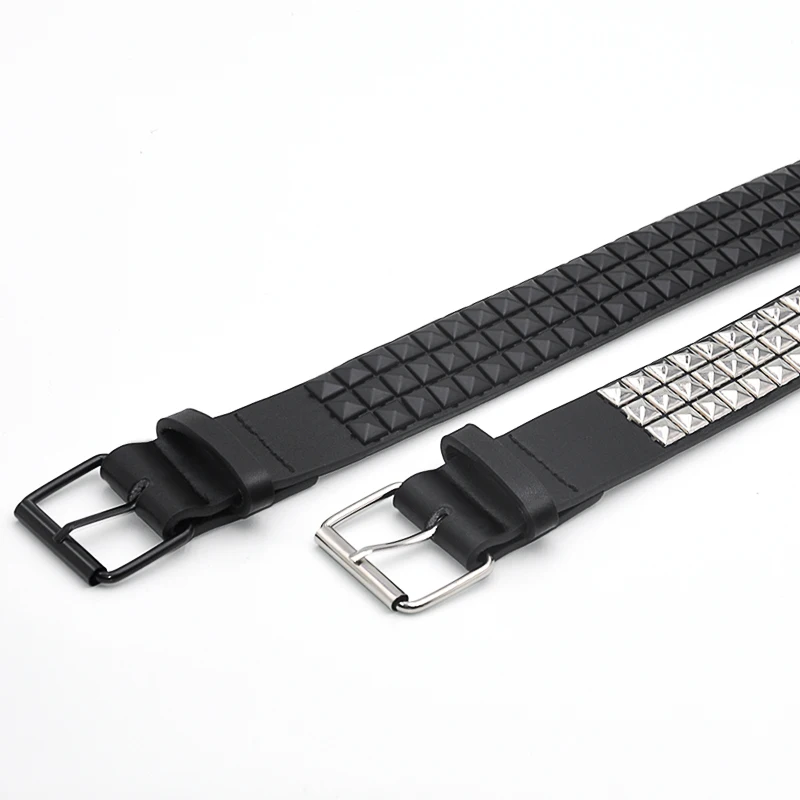 Pyramid Fashion Rivet Belt Men&Women\'s Studded Belt Punk Rock With Pin Buckle Drop Shipping Black