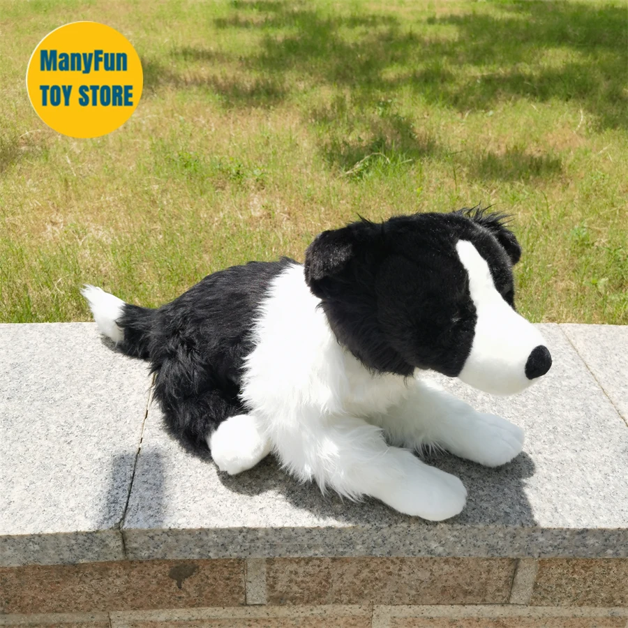 Border Collie High Fidelity Cute Plushie Shepherd Dog Plush Toys Lifelike Animals Simulation Stuffed Doll Kawai Toy Gifts Kids