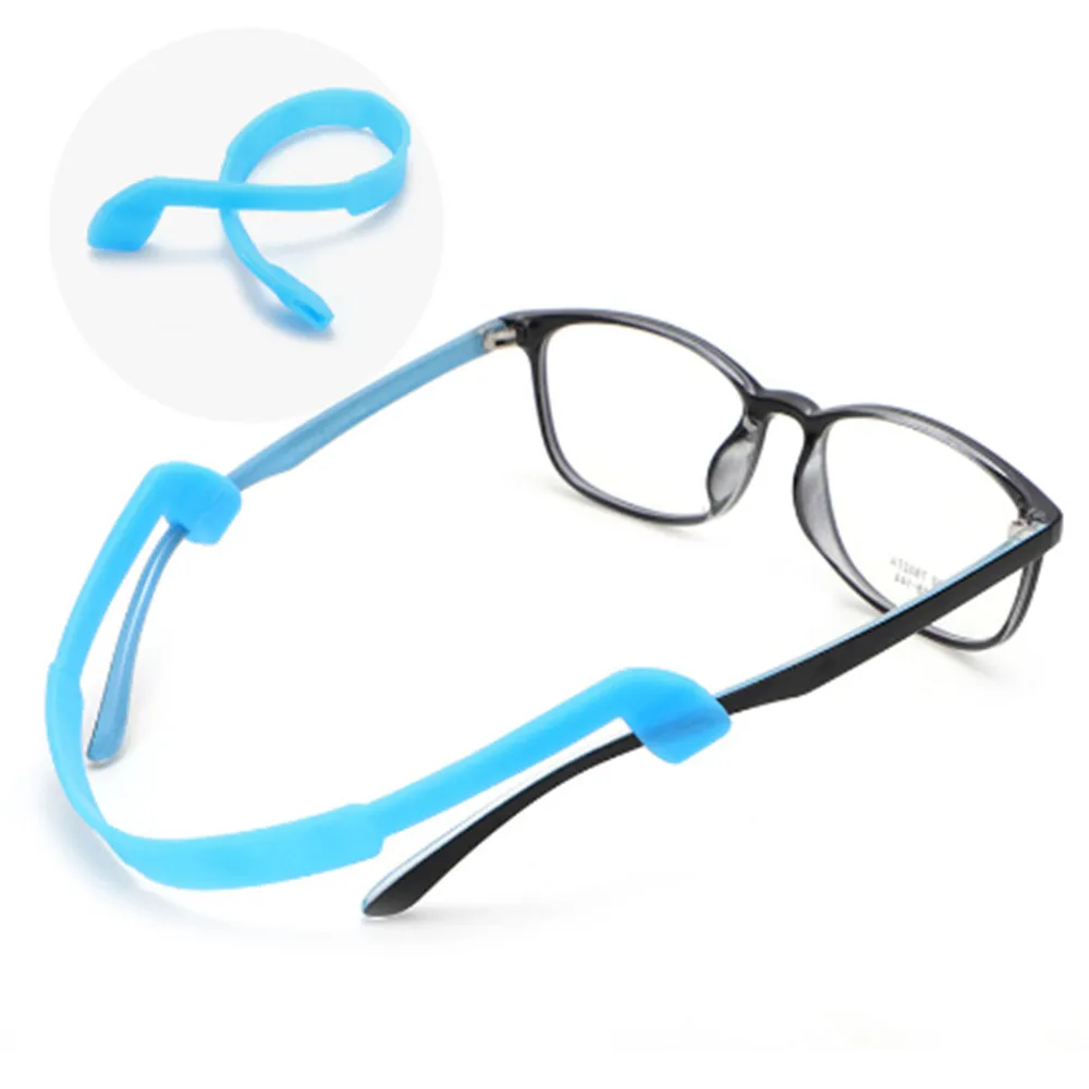 2PCS Candy colour Silicone Children Wide legs glasses rope Anti-lost glasses Hanging chain A018