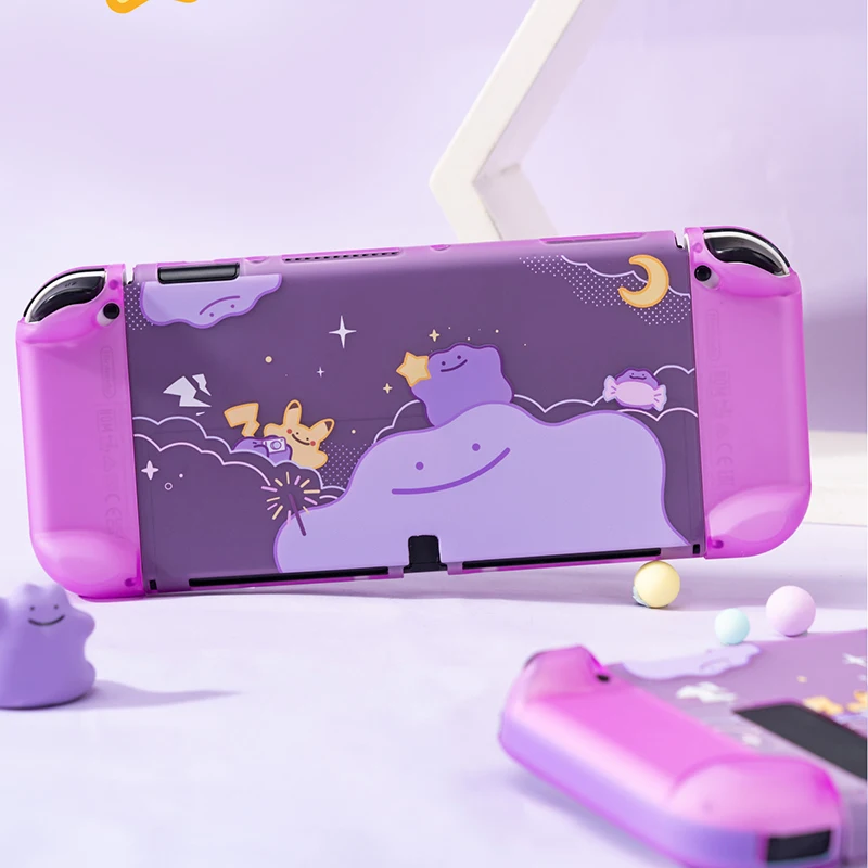 

Purple Series Switch Oled Case Kawaii Cartoon Protective Shell For Nintendo Switch/NS Oled Dock-able Split Hard PC Cover NS Kits