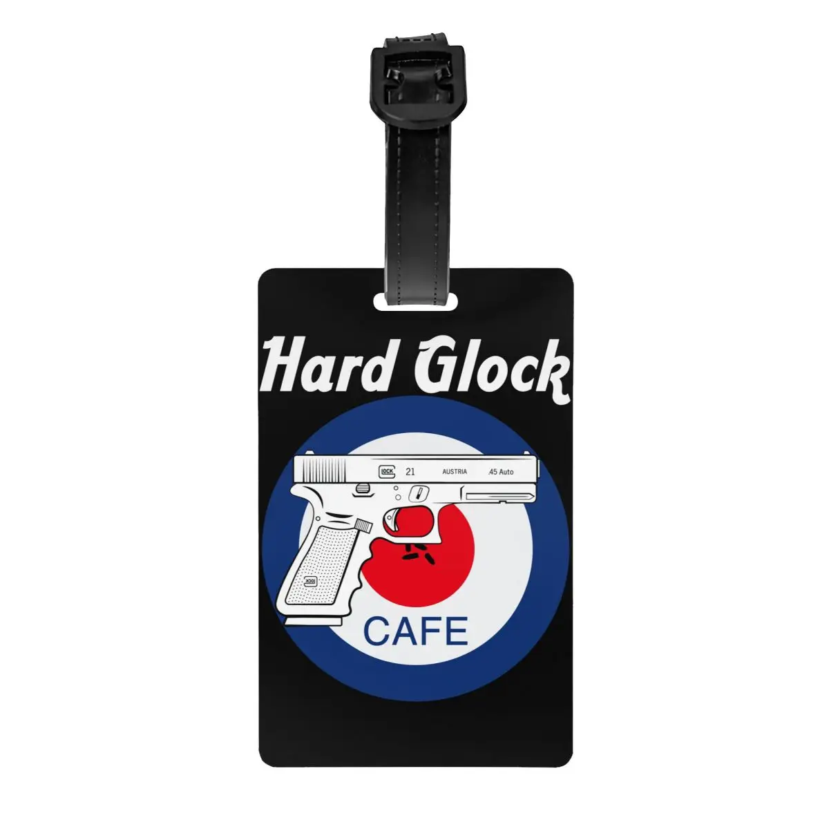 

Vintage Hard Glock Cafe Luggage Tag Custom USA Handgun Pistol Logo Baggage Tags Privacy Cover ID Label