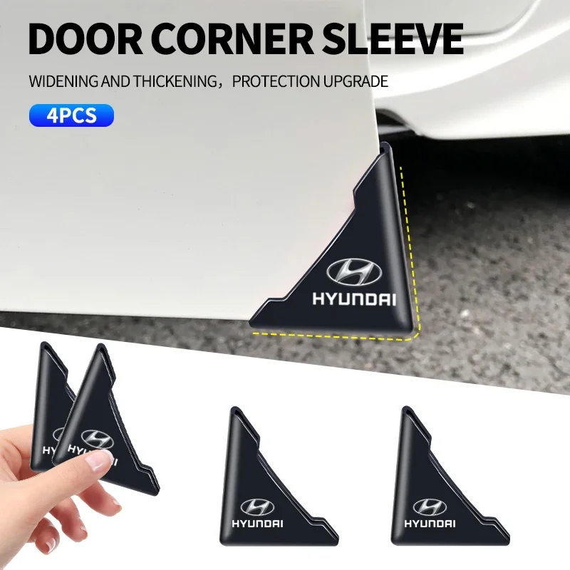 

2pcs Car Door Corner Protective Cover For Hyundai Genesis N-LINE I10 I20 I30 I40 IX20 IX35 Kona Getz Veloster Tucson Accessories