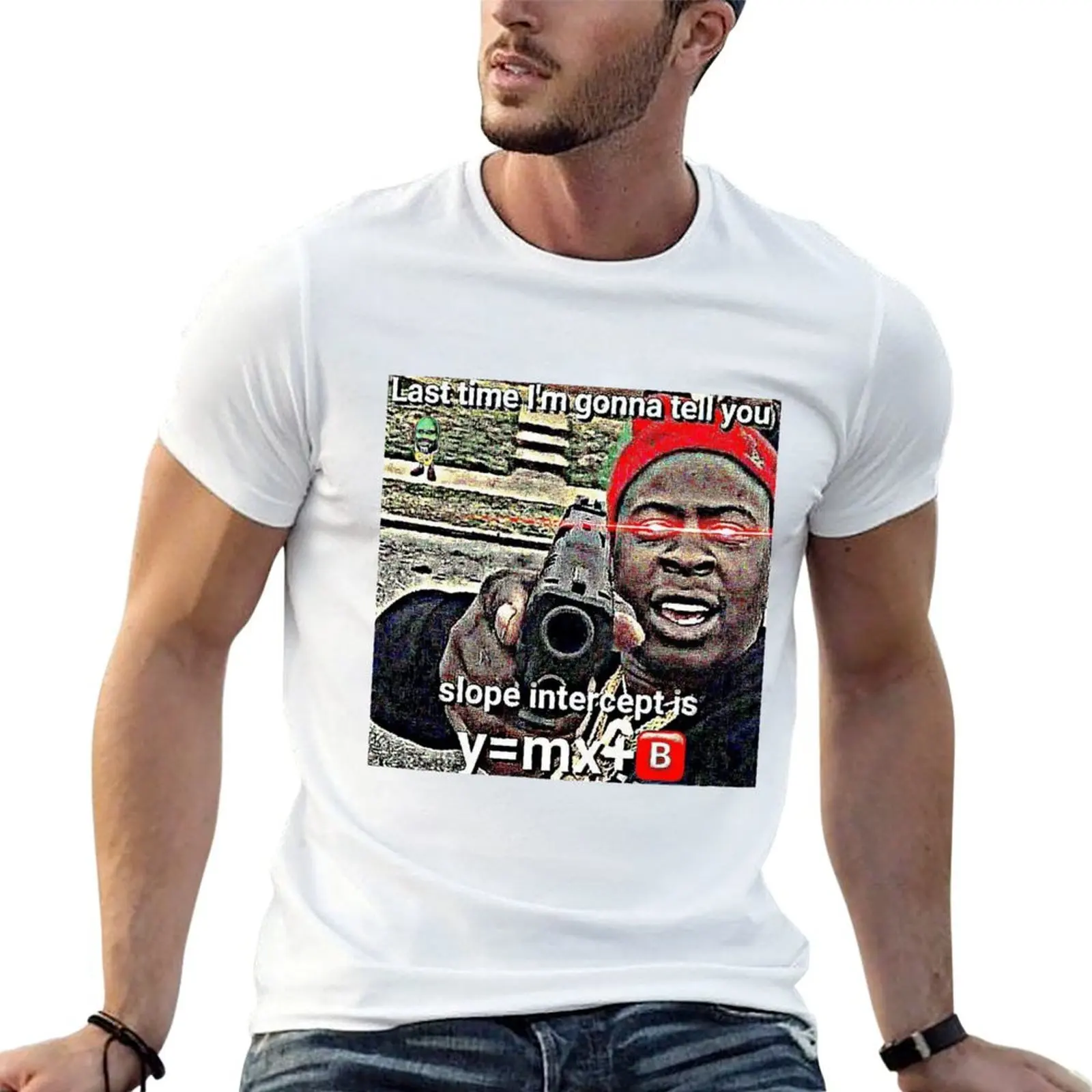 

y=Mx+B T-Shirt cotton t shirt man t shirts for man graphic funny men t shirt cotton 100% T-shirt