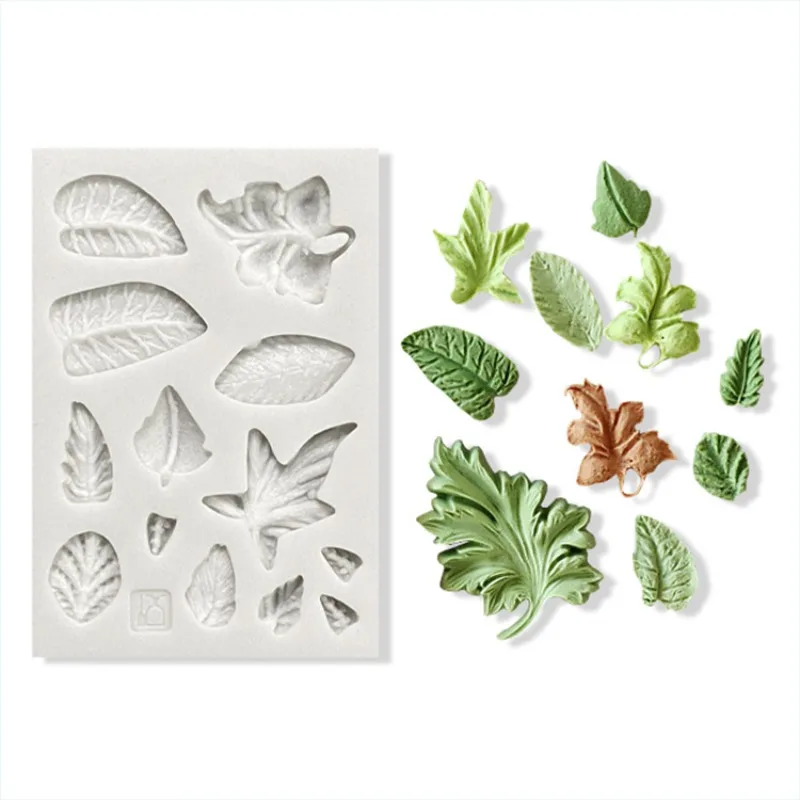 Silicone mold DIY leaf fern leaf maple leaf fondant cake decorative embossed chocolate mold