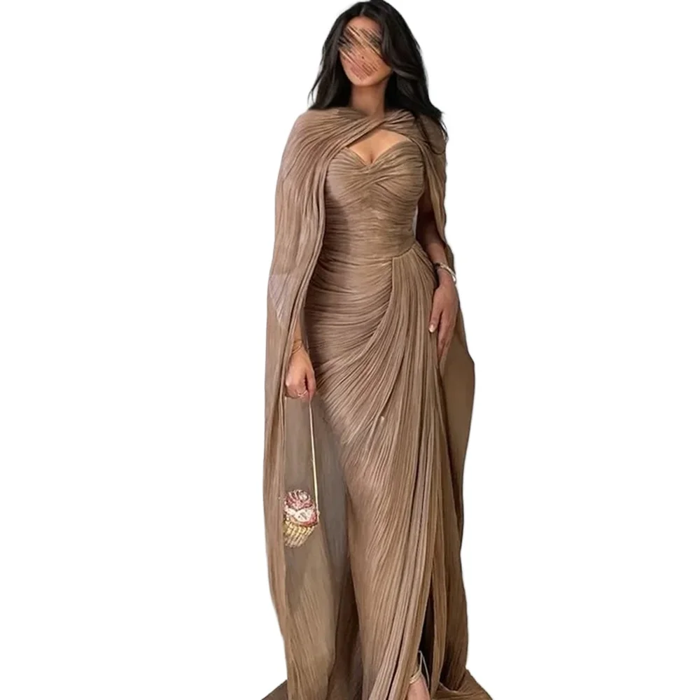 

Длинные вечерние платья с круглым вырезом по индивидуальному заказу, элегантные платья для выпускного вечера для торжественных случаев, плиссированные шифоновые платья для выпускного вечера 2025, длиной до пола