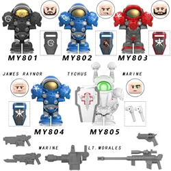 MY801 MY802 MY803 MY804 MY805 Marine LT.Morales James Raynor Tychus Games Bricks Mini Action Figure Toy Building Blocks Gifts