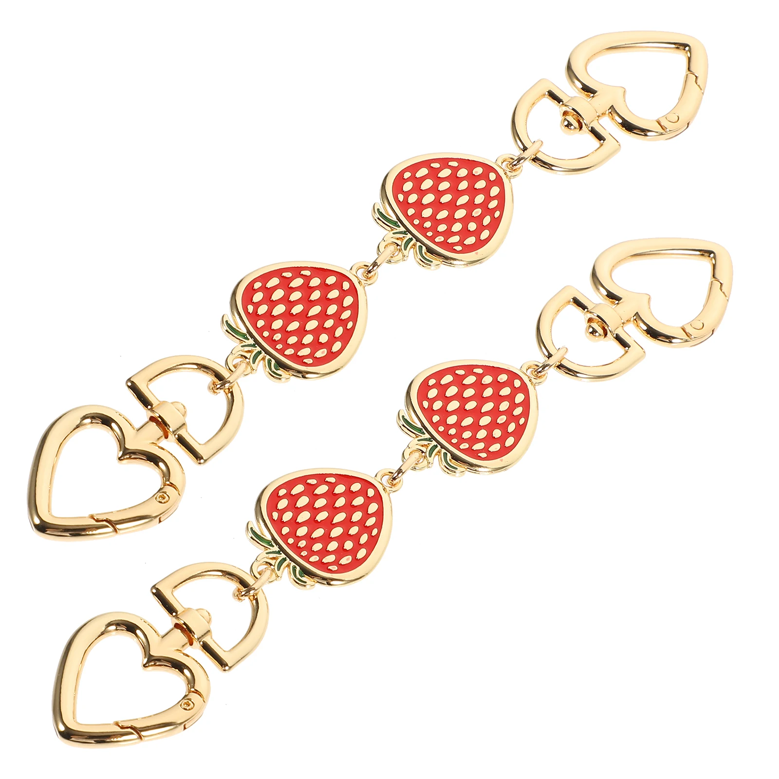 2pcs Accessories Purse Strap Extenders Red Strawberry Clutch Handle Lightweight Crossbody Bag Backpack Chain DIY Bag Chain