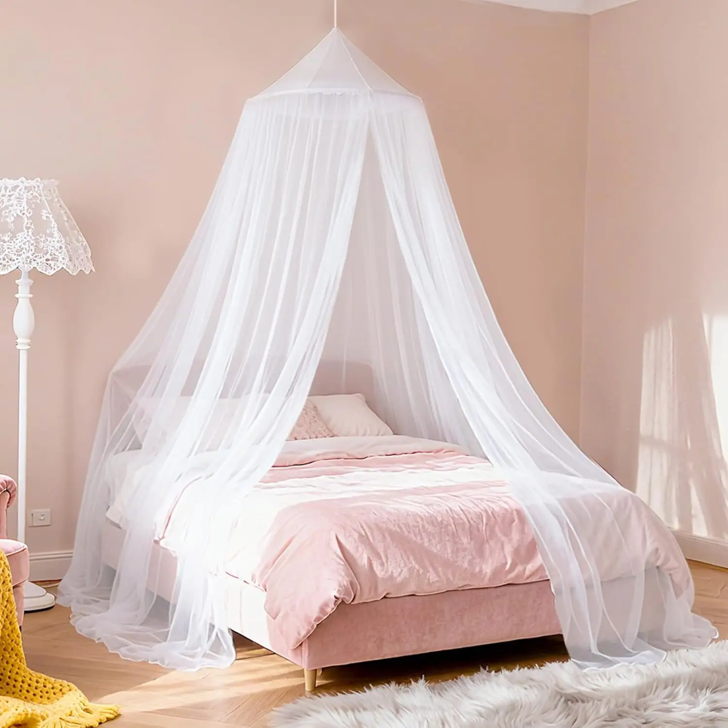 Ceiling Mounted Foldable Mosquito Net Dome Suspended Princess Bed for Easy Storage Portable Mosquito Net Curtains