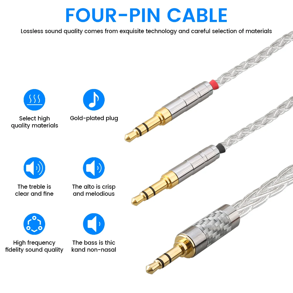 

Audiocrast 16-Core Pure Silver Headphone Cable for Arya Sundara Ananda with Balanced Interfaces