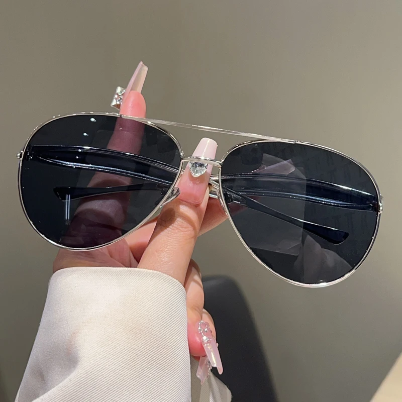 KAMMPT Vintage Pilot Sonnenbrille Männer Mode Übergroßen Outdoor Shades Neue Frauen Trendy Luxus Marke Design Anti-UV Sonnenbrille – Detail 5