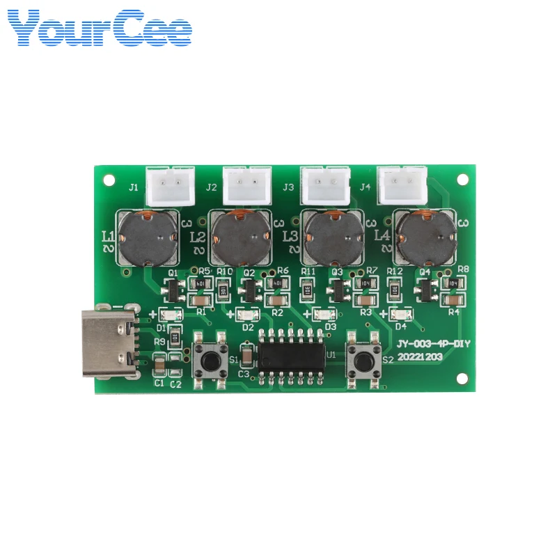 Type-C USB Mini Humidifier Module 4 Channel Mist Maker and Driver Circuit Board Fogger Atomizer Oscillating Ultrasonic