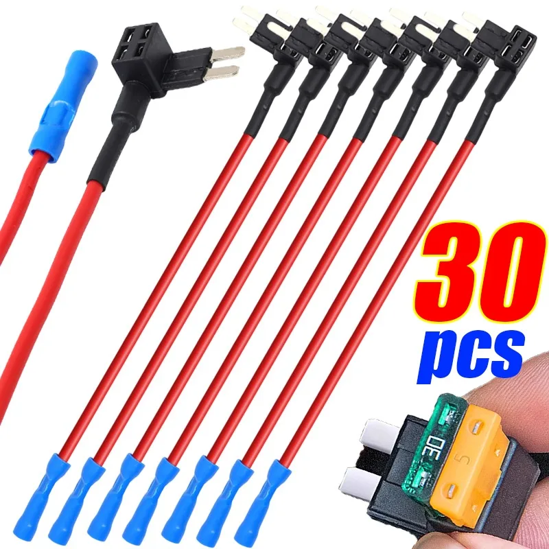 

10-30Pcs Auto Fuse Box Extractor Micro Connector Circuit Adapter Protector Splitter for Trucks Cars Vans Motorcycles Accessories