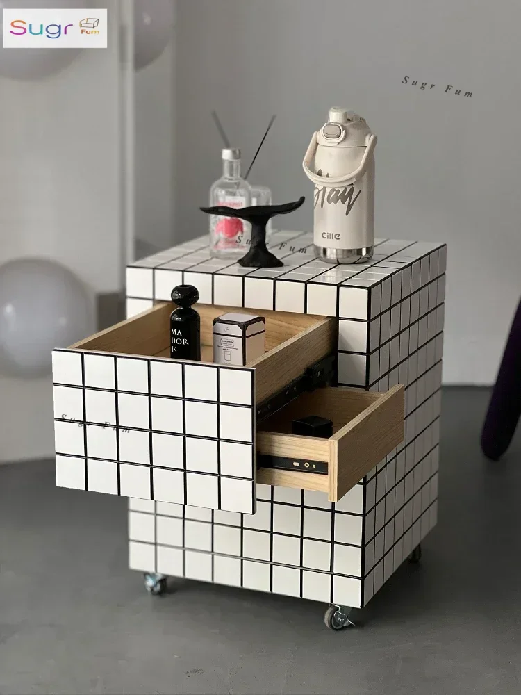 

I Trolley Storage Coffee Table, Storage Cabinet, Multifunctional Bedside Table, Invisible Drawer, Trolley Bedside Table