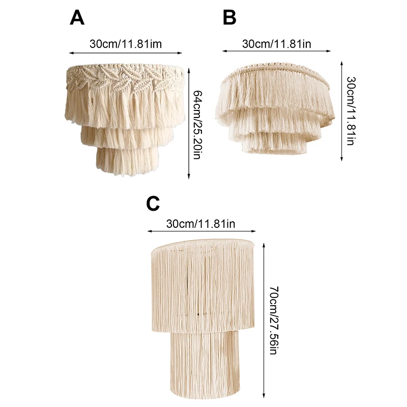 Nordic makrama tkane gobeliny abażur Boho z frędzlami wisząca osłona lampy do żyrandol sufitowy żyrandole wystrój domu sypialni