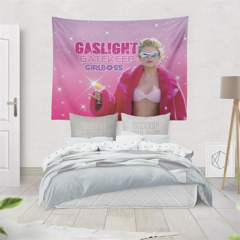 Aertemisi Gaslight Gatekeep Girlboss Taylor Funny Meme Tapestry Wall Hanging Art for Bedroom Living Room Decor Party Backdrop - Image 6