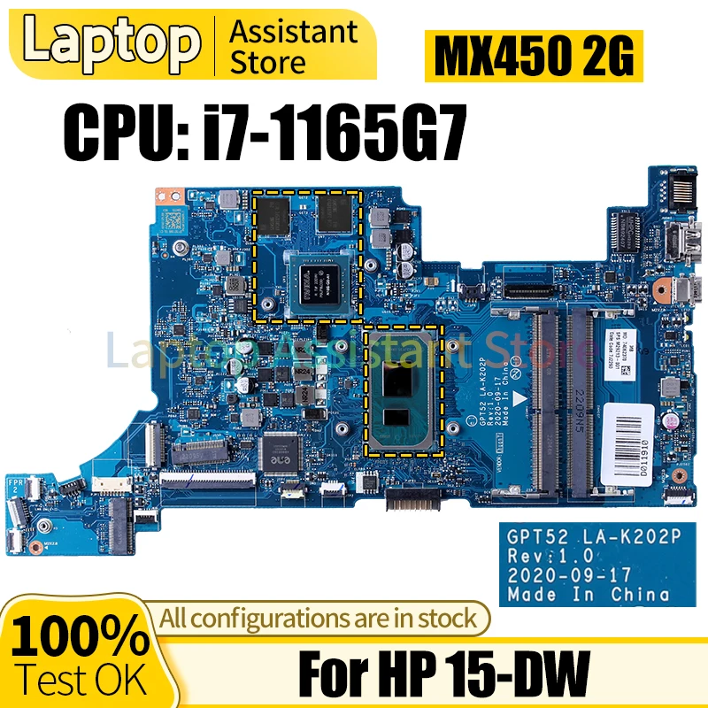 

Материнская плата для ноутбука HP 15-DW LA-K202P M29213-601 i7-1165G 7, материнская плата для ноутбука