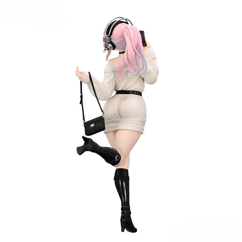 Furyu original: super sonico memórias de inverno ver.21cm pvc figura de ação anime modelo brinquedos figura coleção boneca presente