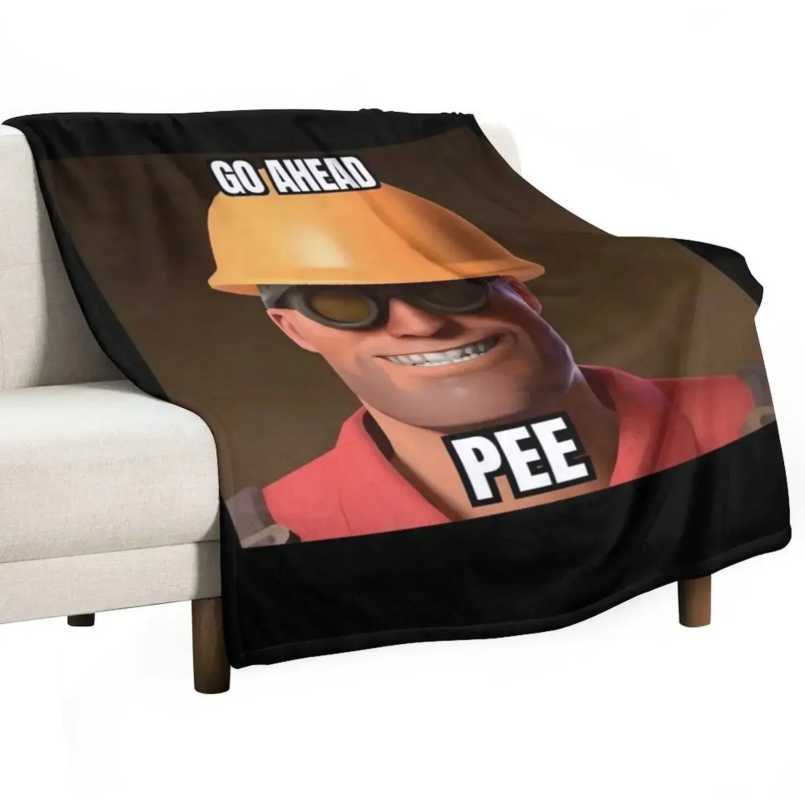 TF2 - Go Ahead Pee Classic . Throw Blanket Soft Plush Plaid blankets ands Thin valentine gift ideas Blankets