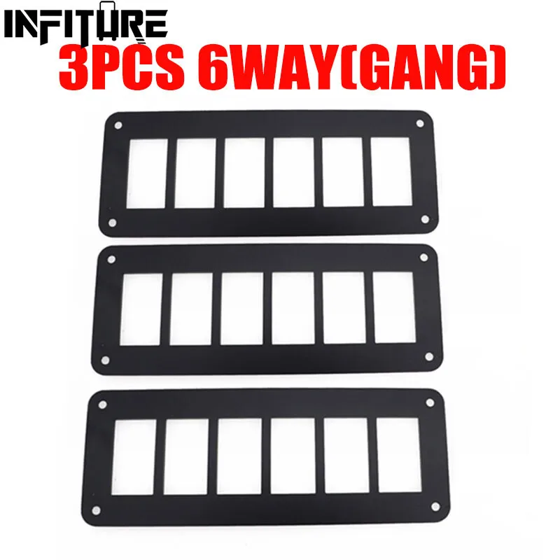 3pcs Aluminum 6 Gang Carling ARB Rocker Switch Dash Mount Holder Housing Panel