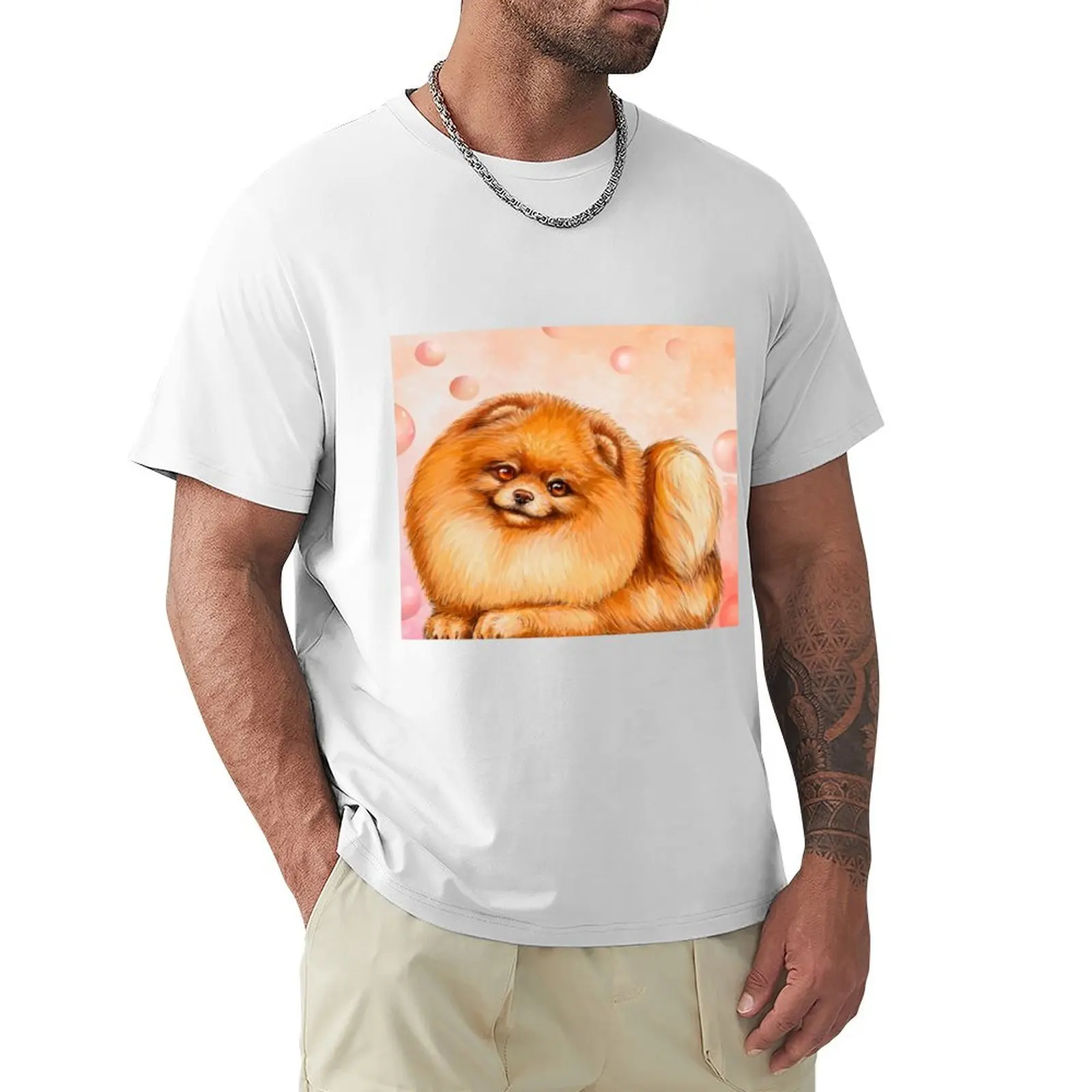 

Pomeranian Dog T-Shirt oversizeds anime clothes heavyweights Aesthetic clothing oversized t shirts for men