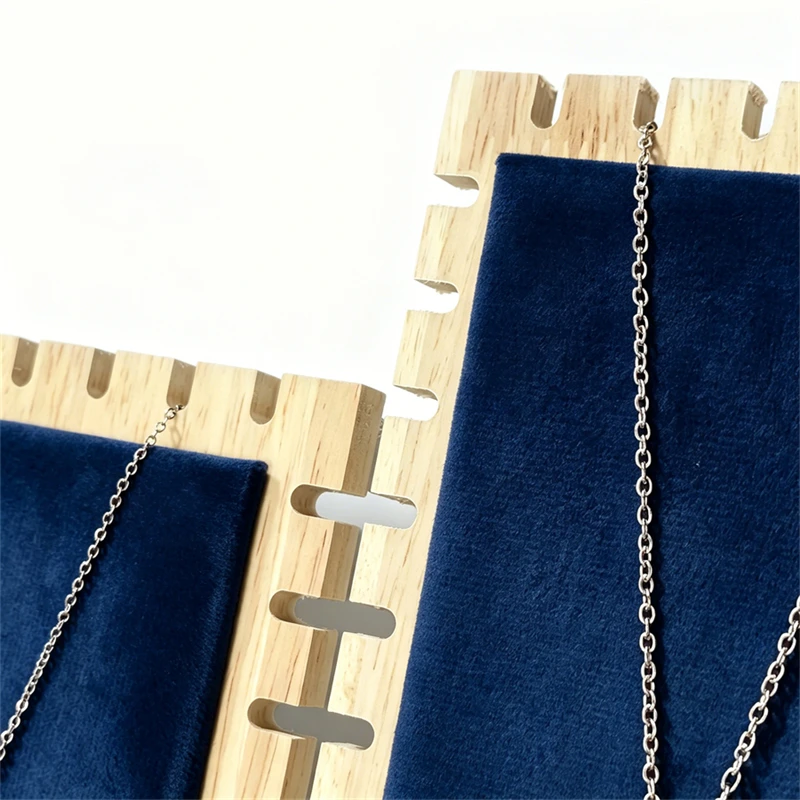 Solid Wood Jewelry Display Stand Necklace Pendant Bracelet Chain Ring Earrings Stud Organizer Jewelry Display Props Entire Set
