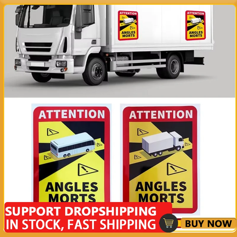 Car Notice Sticker Dead Angles On Heavy Vehicles Angles Morts Waterproof Sticker Notice Singe For Safe Daily Transport Sticker