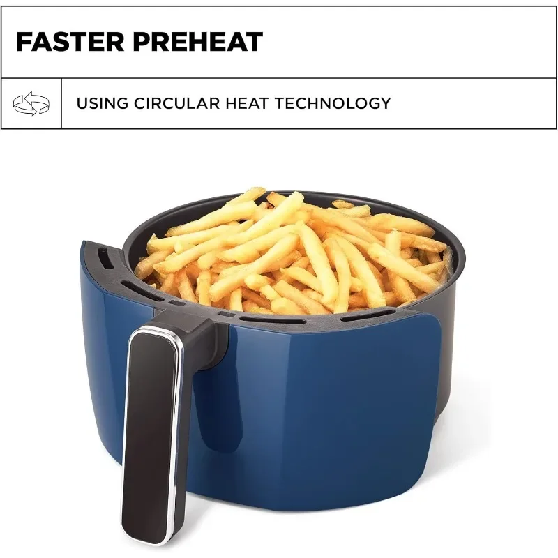 หม้อทอด Air fryer ด้วยมือที่3.7QT ความร้อนก่อนเร็วขึ้นการทอดแบบไม่มีน้ำมันการทอดอย่างรวดเร็วเพื่อสุขภาพที่สุกสม่ำเสมอทุกครั้งกระทะแบบไม่ติด