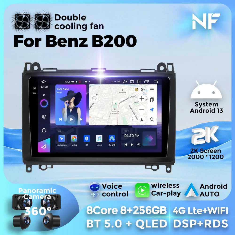 

For Mercedes Benz B200 A B Class W169 W245 Viano Vito W639 Sprinter W906 GPS Intelligent Systems Android Voice Control DSP+RDS