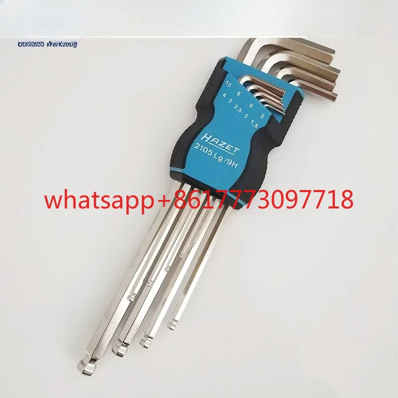 

Немецкий оригинальный 2105LG/9H метрический удлиненный шаровой ключ с внутренней шестигранной L-образной головкой, набор из 9 предметов