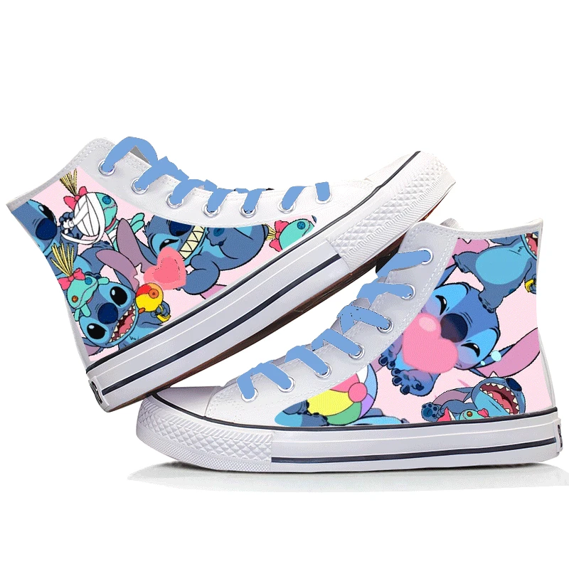 Lilo & Stitch Canvas Shoes Cute Cartoon Little Monster Pattern Shoes Fashion Casual Sports High Top Canvas Shoes