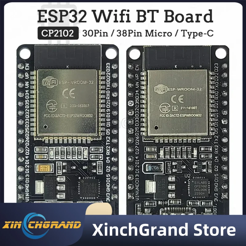 ESP32 Development Board 2.4G WIFI Bluetooth Module 30Pin 38Pin CP2102 Micro Type-C Ultra-Low Power Consumption Dual Core ESP-32