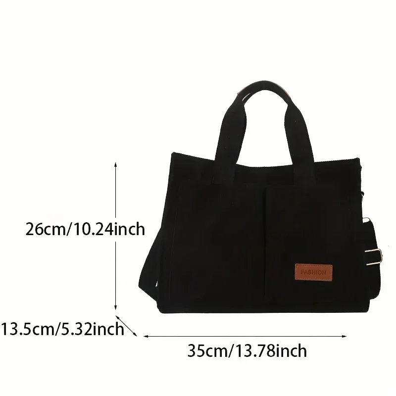 

DA03 Corduroy Women's Tote Handbag Commuter Day Trendy Accessories ins Style Fashion Simple LargeCapacity