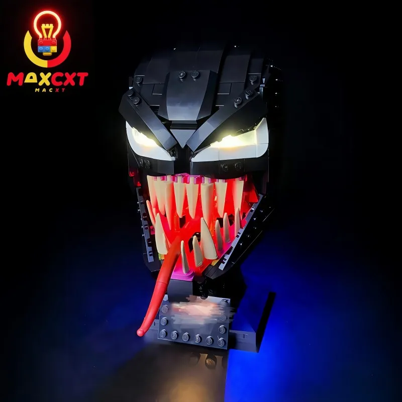 

Набор светодиодных фонарей MAXCXT для LEGO 76187, маска Venom, коллекционная декоративная лампа «сделай сам» (не входит набор строительных блоков Lego)